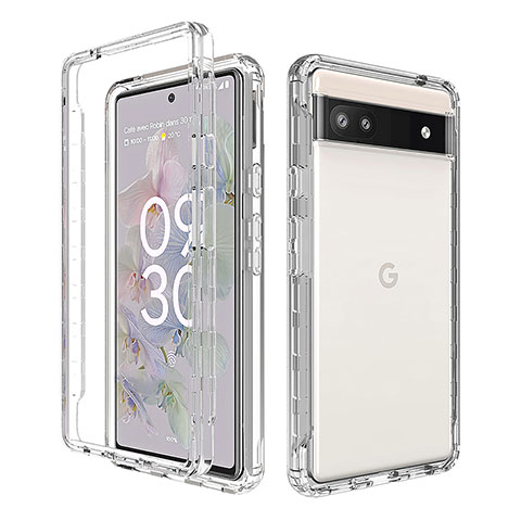 Funda Silicona Carcasa Ultrafina Transparente Goma Frontal y Trasera 360 Grados Gradiente para Google Pixel 6a 5G Claro