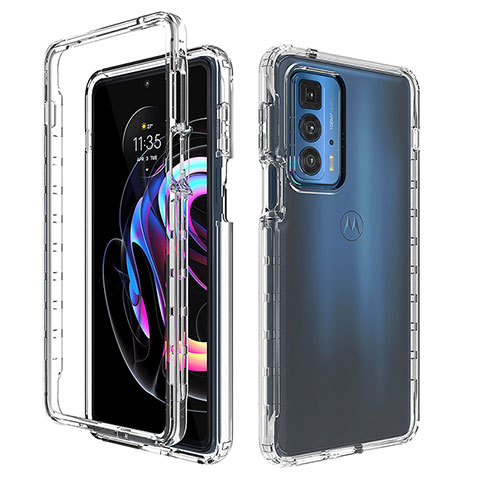 Funda Silicona Carcasa Ultrafina Transparente Goma Frontal y Trasera 360 Grados Gradiente para Motorola Moto Edge 20 Pro 5G Claro