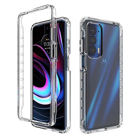 Funda Silicona Carcasa Ultrafina Transparente Goma Frontal y Trasera 360 Grados Gradiente para Motorola Moto Edge (2021) 5G Claro