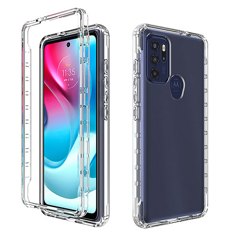 Funda Silicona Carcasa Ultrafina Transparente Goma Frontal y Trasera 360 Grados Gradiente para Motorola Moto G60s Claro