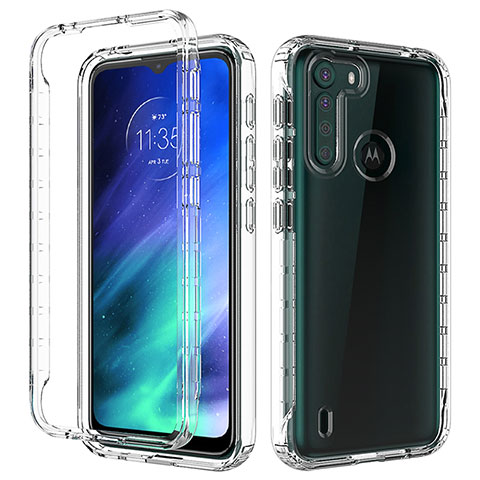 Funda Silicona Carcasa Ultrafina Transparente Goma Frontal y Trasera 360 Grados Gradiente para Motorola Moto One Fusion Claro