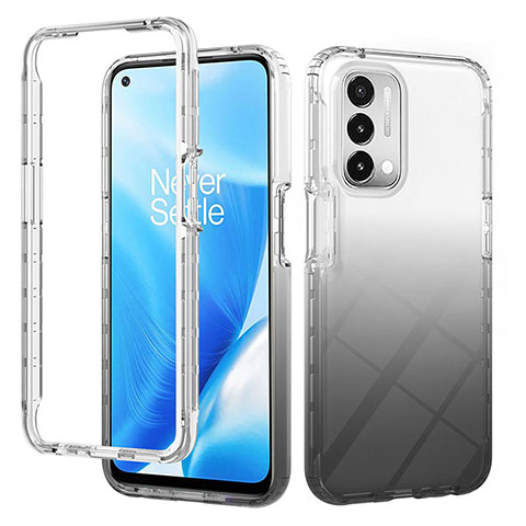 Funda Silicona Carcasa Ultrafina Transparente Goma Frontal y Trasera 360 Grados Gradiente para OnePlus Nord N200 5G Negro