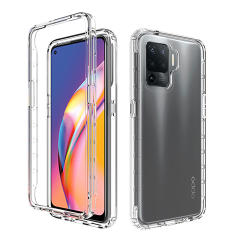 Funda Silicona Carcasa Ultrafina Transparente Goma Frontal y Trasera 360 Grados Gradiente para Oppo F19 Pro Claro