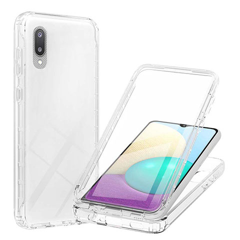 Funda Silicona Carcasa Ultrafina Transparente Goma Frontal y Trasera 360 Grados Gradiente para Samsung Galaxy A02 Claro