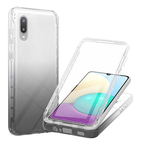 Funda Silicona Carcasa Ultrafina Transparente Goma Frontal y Trasera 360 Grados Gradiente para Samsung Galaxy A02 Negro