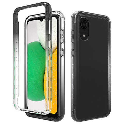 Funda Silicona Carcasa Ultrafina Transparente Goma Frontal y Trasera 360 Grados Gradiente para Samsung Galaxy A03 Core Gris Oscuro