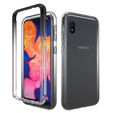 Funda Silicona Carcasa Ultrafina Transparente Goma Frontal y Trasera 360 Grados Gradiente para Samsung Galaxy A10e Gris Oscuro
