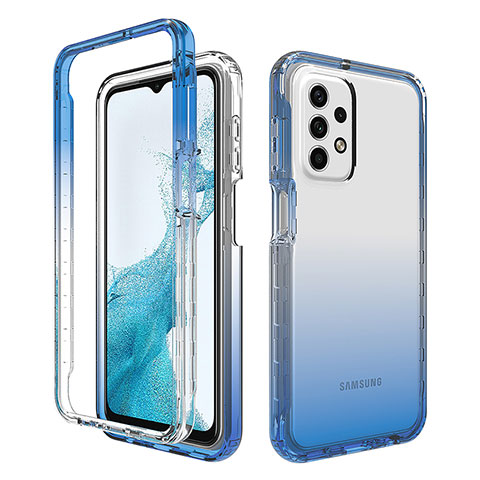 Funda Silicona Carcasa Ultrafina Transparente Goma Frontal y Trasera 360 Grados Gradiente para Samsung Galaxy A23 5G Azul