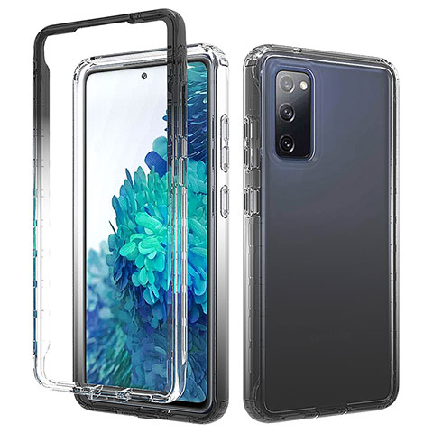 Funda Silicona Carcasa Ultrafina Transparente Goma Frontal y Trasera 360 Grados Gradiente para Samsung Galaxy S20 Lite 5G Gris Oscuro