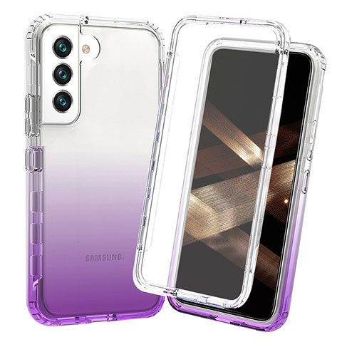 Funda Silicona Carcasa Ultrafina Transparente Goma Frontal y Trasera 360 Grados Gradiente para Samsung Galaxy S24 5G Morado