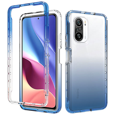 Funda Silicona Carcasa Ultrafina Transparente Goma Frontal y Trasera 360 Grados Gradiente para Xiaomi Mi 11i 5G Azul