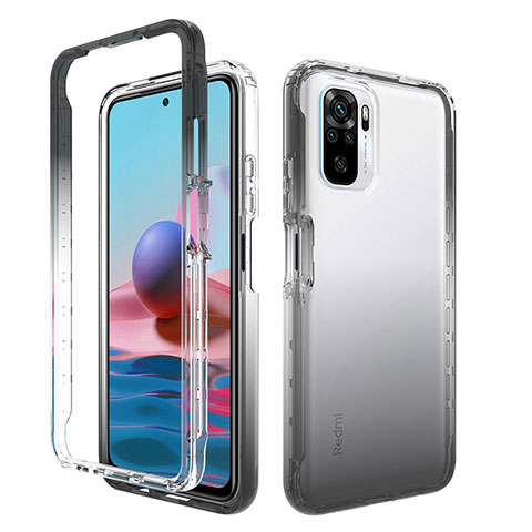 Funda Silicona Carcasa Ultrafina Transparente Goma Frontal y Trasera 360 Grados Gradiente para Xiaomi Poco M5S Gris Oscuro