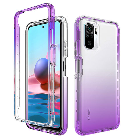 Funda Silicona Carcasa Ultrafina Transparente Goma Frontal y Trasera 360 Grados Gradiente para Xiaomi Redmi Note 11 SE India 4G Morado