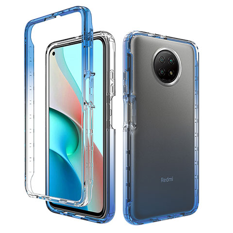 Funda Silicona Carcasa Ultrafina Transparente Goma Frontal y Trasera 360 Grados Gradiente para Xiaomi Redmi Note 9T 5G Azul