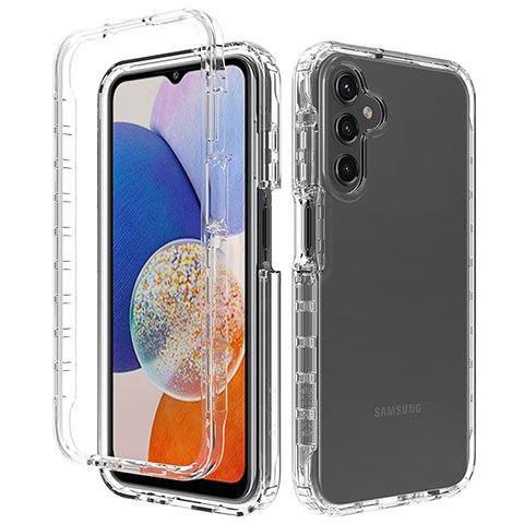 Funda Silicona Carcasa Ultrafina Transparente Goma Frontal y Trasera 360 Grados Gradiente ZJ1 para Samsung Galaxy A14 5G Claro
