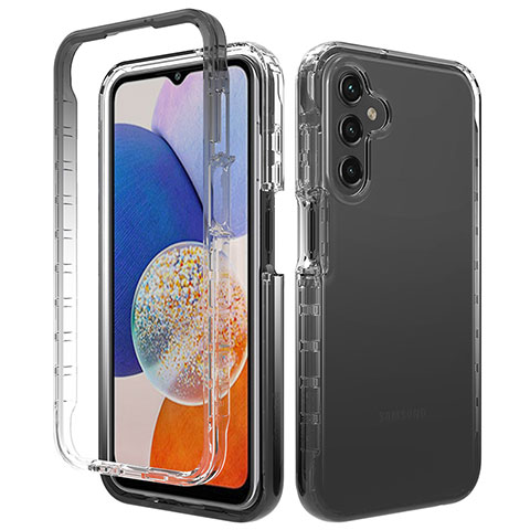 Funda Silicona Carcasa Ultrafina Transparente Goma Frontal y Trasera 360 Grados Gradiente ZJ1 para Samsung Galaxy A35 5G Negro