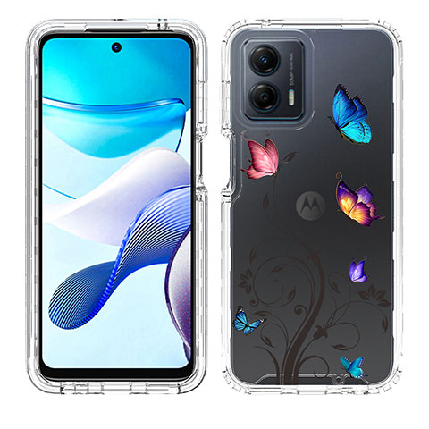 Funda Silicona Carcasa Ultrafina Transparente Goma Frontal y Trasera 360 Grados JX1 para Motorola Moto G 5G (2023) Azul Cielo