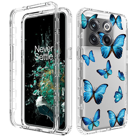 Funda Silicona Carcasa Ultrafina Transparente Goma Frontal y Trasera 360 Grados JX1 para OnePlus Ace Pro 5G Azul