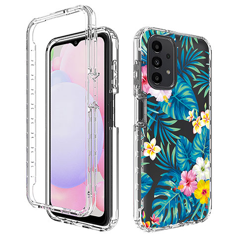 Funda Silicona Carcasa Ultrafina Transparente Goma Frontal y Trasera 360 Grados JX1 para Samsung Galaxy A13 4G Azul Cielo