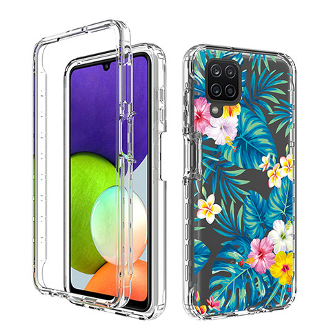 Funda Silicona Carcasa Ultrafina Transparente Goma Frontal y Trasera 360 Grados JX1 para Samsung Galaxy A22 4G Azul Cielo