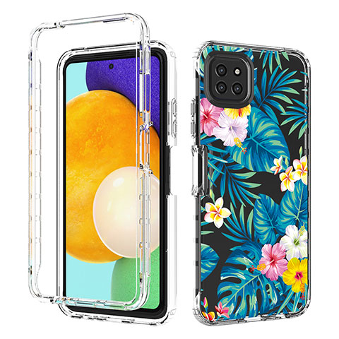 Funda Silicona Carcasa Ultrafina Transparente Goma Frontal y Trasera 360 Grados JX1 para Samsung Galaxy A22 5G Azul Cielo