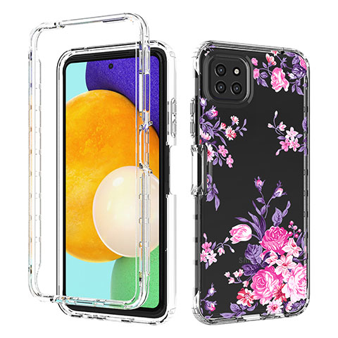 Funda Silicona Carcasa Ultrafina Transparente Goma Frontal y Trasera 360 Grados JX1 para Samsung Galaxy A22 5G Rosa