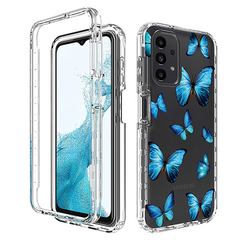 Funda Silicona Carcasa Ultrafina Transparente Goma Frontal y Trasera 360 Grados JX1 para Samsung Galaxy A23 5G Azul