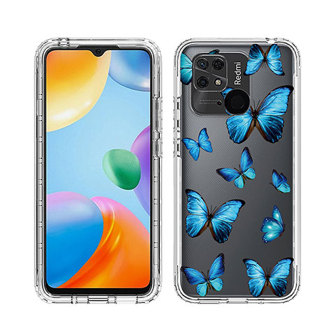 Funda Silicona Carcasa Ultrafina Transparente Goma Frontal y Trasera 360 Grados JX1 para Xiaomi Redmi 10 India Azul