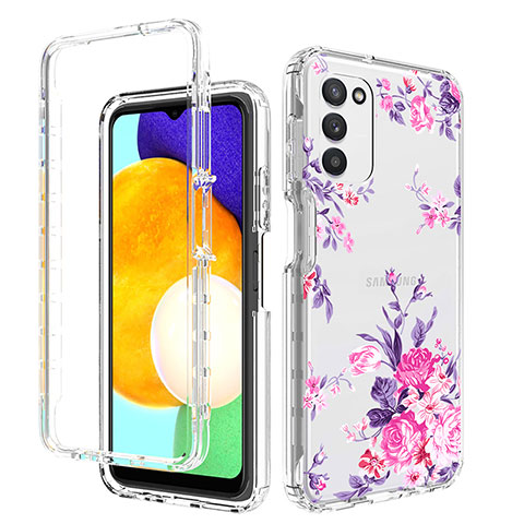 Funda Silicona Carcasa Ultrafina Transparente Goma Frontal y Trasera 360 Grados JX3 para Samsung Galaxy A02s Rosa