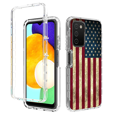 Funda Silicona Carcasa Ultrafina Transparente Goma Frontal y Trasera 360 Grados JX4 para Samsung Galaxy A03s Multicolor