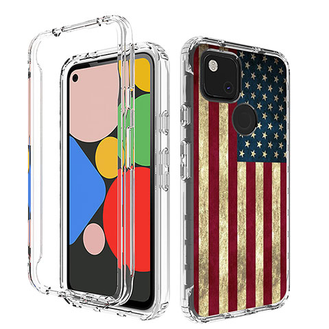 Funda Silicona Carcasa Ultrafina Transparente Goma Frontal y Trasera 360 Grados para Google Pixel 4a Multicolor