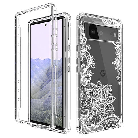 Funda Silicona Carcasa Ultrafina Transparente Goma Frontal y Trasera 360 Grados para Google Pixel 6 Pro 5G Blanco