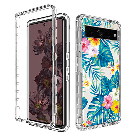 Funda Silicona Carcasa Ultrafina Transparente Goma Frontal y Trasera 360 Grados para Google Pixel 7 Pro 5G Azul Cielo