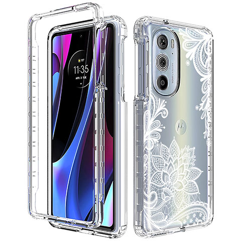 Funda Silicona Carcasa Ultrafina Transparente Goma Frontal y Trasera 360 Grados para Motorola Moto Edge Plus (2022) 5G Blanco