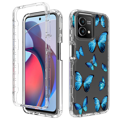 Funda Silicona Carcasa Ultrafina Transparente Goma Frontal y Trasera 360 Grados para Motorola Moto G Stylus (2023) 4G Azul