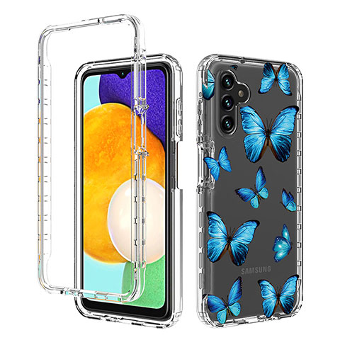 Funda Silicona Carcasa Ultrafina Transparente Goma Frontal y Trasera 360 Grados para Samsung Galaxy A13 5G Azul