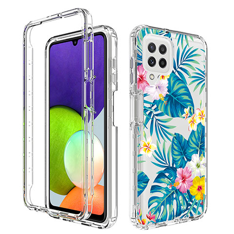 Funda Silicona Carcasa Ultrafina Transparente Goma Frontal y Trasera 360 Grados para Samsung Galaxy A22 4G Azul Cielo