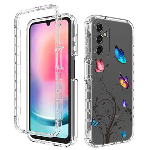 Funda Silicona Carcasa Ultrafina Transparente Goma Frontal y Trasera 360 Grados para Samsung Galaxy A25 5G Gris Oscuro