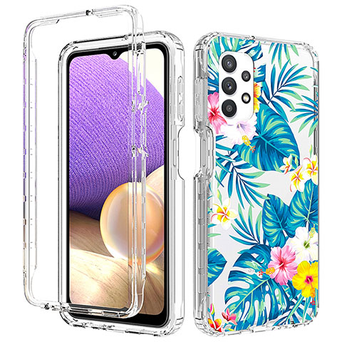 Funda Silicona Carcasa Ultrafina Transparente Goma Frontal y Trasera 360 Grados para Samsung Galaxy A32 4G Azul Cielo