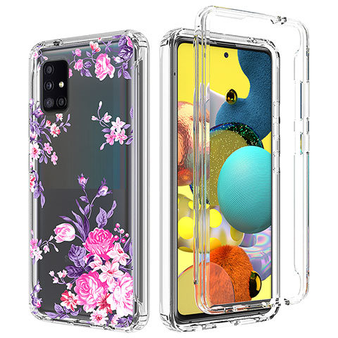 Funda Silicona Carcasa Ultrafina Transparente Goma Frontal y Trasera 360 Grados para Samsung Galaxy A51 4G Rosa