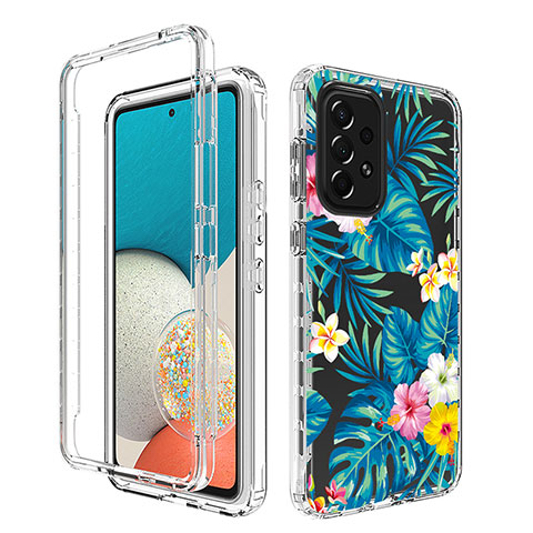 Funda Silicona Carcasa Ultrafina Transparente Goma Frontal y Trasera 360 Grados para Samsung Galaxy A53 5G Azul Cielo