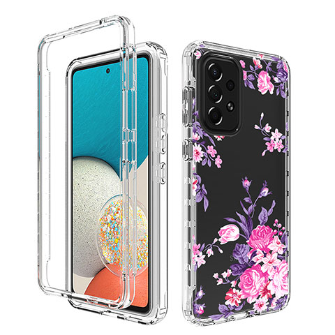 Funda Silicona Carcasa Ultrafina Transparente Goma Frontal y Trasera 360 Grados para Samsung Galaxy A53 5G Rosa