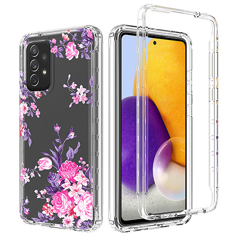 Funda Silicona Carcasa Ultrafina Transparente Goma Frontal y Trasera 360 Grados para Samsung Galaxy A72 4G Rosa