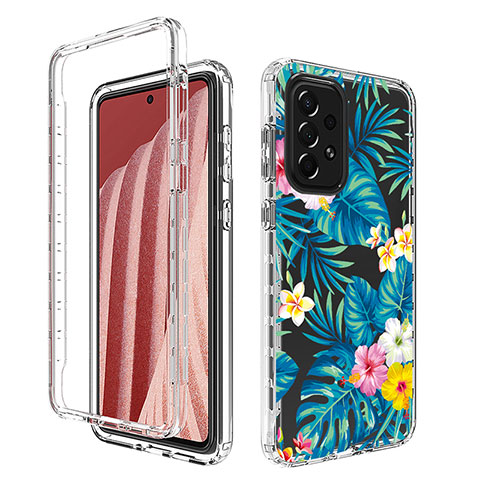 Funda Silicona Carcasa Ultrafina Transparente Goma Frontal y Trasera 360 Grados para Samsung Galaxy A73 5G Azul Cielo