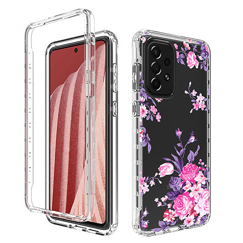 Funda Silicona Carcasa Ultrafina Transparente Goma Frontal y Trasera 360 Grados para Samsung Galaxy A73 5G Rosa