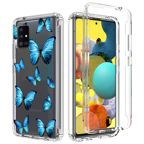 Funda Silicona Carcasa Ultrafina Transparente Goma Frontal y Trasera 360 Grados para Samsung Galaxy M40S Azul