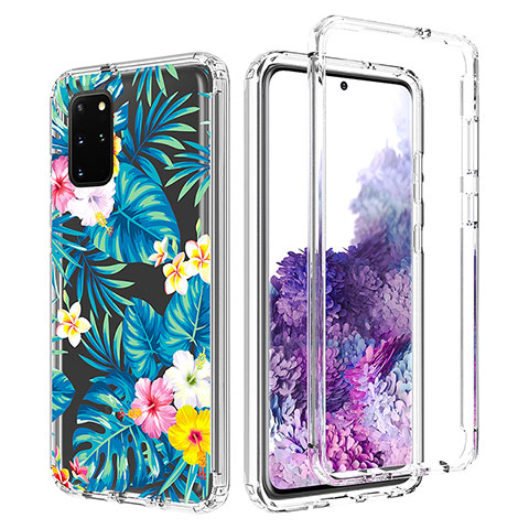 Funda Silicona Carcasa Ultrafina Transparente Goma Frontal y Trasera 360 Grados para Samsung Galaxy S20 Plus Azul Cielo