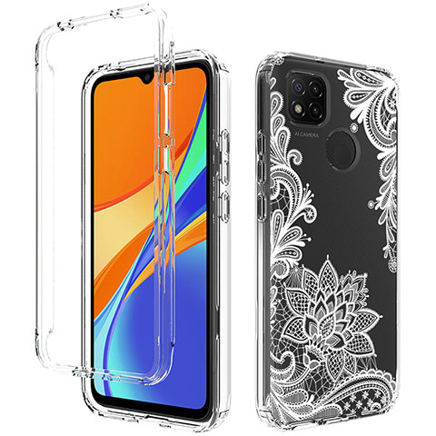 Funda Silicona Carcasa Ultrafina Transparente Goma Frontal y Trasera 360 Grados para Xiaomi Redmi 9 Activ Blanco