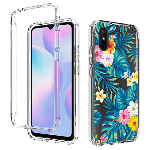 Funda Silicona Carcasa Ultrafina Transparente Goma Frontal y Trasera 360 Grados para Xiaomi Redmi 9A Azul Cielo