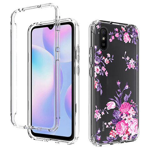 Funda Silicona Carcasa Ultrafina Transparente Goma Frontal y Trasera 360 Grados para Xiaomi Redmi 9i Rosa